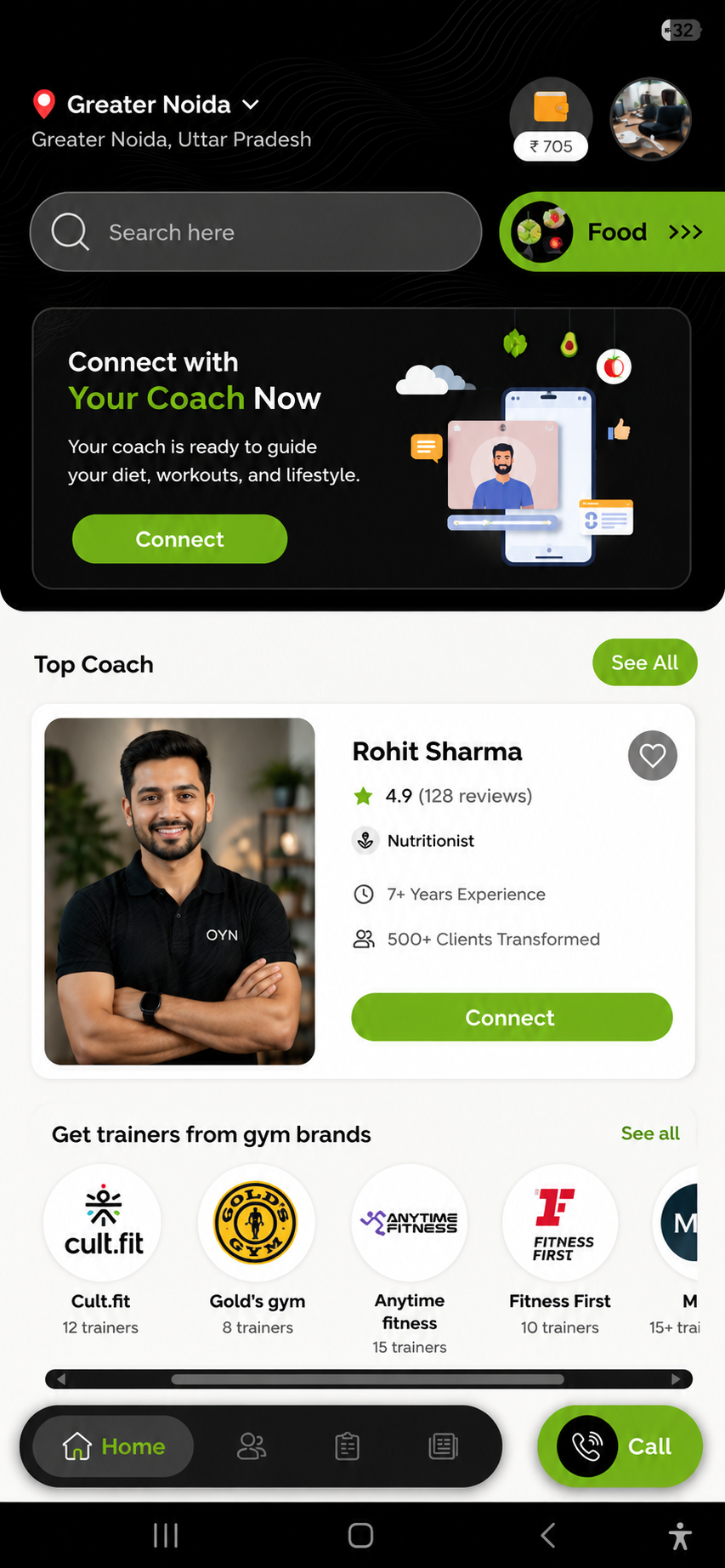OYN app — connect with your coach now
